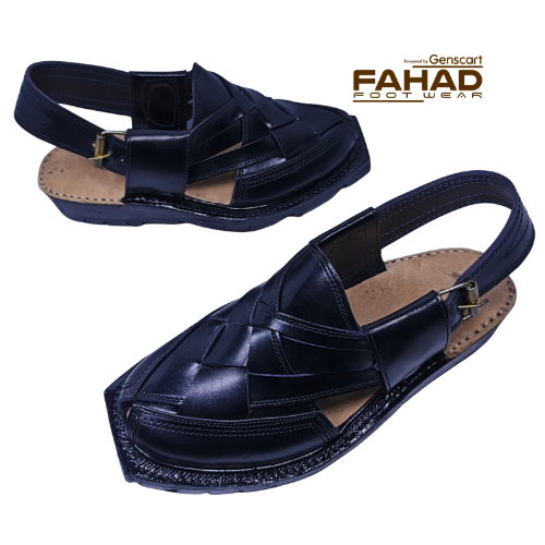 Norozi Chappal Double Sole FA61-009-BLK